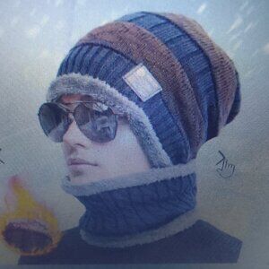 Bundle matching sunglass&stylish unisex knitted winter warm hat brand new